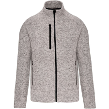 KARIBAN férfi cipzáras dzseki KA9106, Light Grey Mélange-4XL férfi pulóver, kardigán
