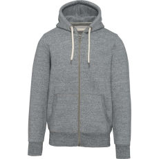 KARIBAN Férfi cipzáras kapucnis vastag pulóver, Kariban KV2306, Slub Grey Heather-3XL