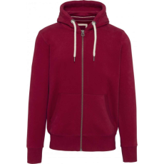 KARIBAN Férfi cipzáras kapucnis vastag pulóver, Kariban KV2306, Vintage Dark Red-L
