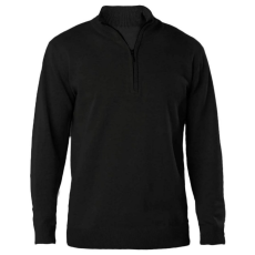 KARIBAN Férfi galléros 1/4 cipzáros keskeny szabású pulóver, Kariban KA970, Black-4XL