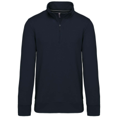 KARIBAN Férfi galléros 1/4 cipzáros pulóver, Kariban KA487, Navy-XS