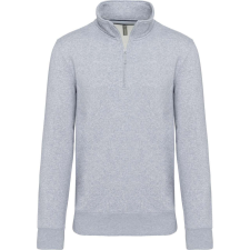 KARIBAN Férfi galléros 1/4 cipzáros pulóver, Kariban KA487, Oxford Grey-M férfi pulóver, kardigán