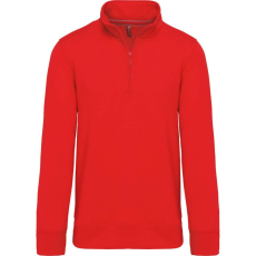 KARIBAN Férfi galléros 1/4 cipzáros pulóver, Kariban KA487, Red-M