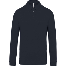 KARIBAN Férfi galléros hosszú ujjú jersey póló, Kariban KA264, Navy-XL