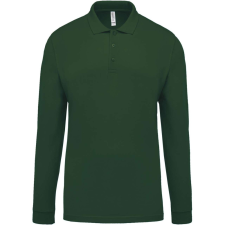 KARIBAN Férfi galléros hosszú ujjú piké póló, Kariban KA256, Forest Green-L férfi póló