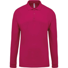 KARIBAN Férfi galléros hosszú ujjú piké póló, Kariban KA256, Fuchsia-XL férfi póló