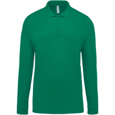 KARIBAN Férfi galléros hosszú ujjú piké póló, Kariban KA256, Kelly Green-L