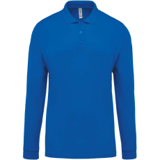 KARIBAN Férfi galléros hosszú ujjú piké póló, Kariban KA256, Light Royal Blue-2XL