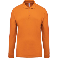 KARIBAN Férfi galléros hosszú ujjú piké póló, Kariban KA256, Orange-XL