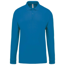KARIBAN Férfi galléros hosszú ujjú piké póló, Kariban KA256, Tropical Blue-3XL férfi póló