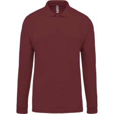 KARIBAN Férfi galléros hosszú ujjú piké póló, Kariban KA256, Wine-2XL férfi póló