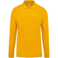 KARIBAN Férfi galléros hosszú ujjú piké póló, Kariban KA256, Yellow-4XL férfi póló