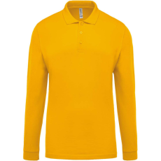 KARIBAN Férfi galléros hosszú ujjú piké póló, Kariban KA256, Yellow-L