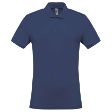 KARIBAN férfi galléros piké póló, rövid ujjú KA254, Deep Blue-4XL férfi póló