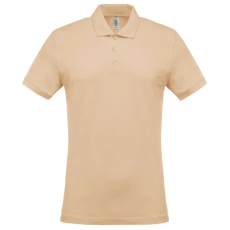 KARIBAN férfi galléros piké póló, rövid ujjú KA254, Light Sand-2XL