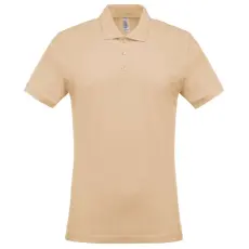 KARIBAN férfi galléros piké póló, rövid ujjú KA254, Light Sand-XL