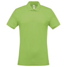 KARIBAN férfi galléros piké póló, rövid ujjú KA254, Lime-2XL férfi póló