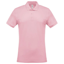 KARIBAN férfi galléros piké póló, rövid ujjú KA254, Pale Pink-S férfi póló