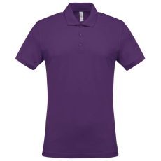 KARIBAN férfi galléros piké póló, rövid ujjú KA254, Purple-2XL