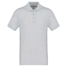 KARIBAN Férfi galléros piké póló, rövid ujjú, Kariban KA254, Ash Heather-2XL
