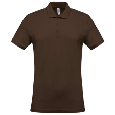 KARIBAN Férfi galléros piké póló, rövid ujjú, Kariban KA254, Chocolate-3XL férfi póló