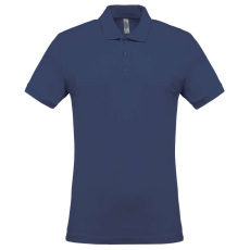 KARIBAN Férfi galléros piké póló, rövid ujjú, Kariban KA254, Deep Blue-XL