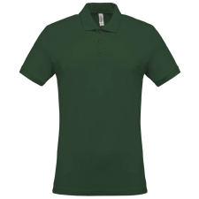 KARIBAN Férfi galléros piké póló, rövid ujjú, Kariban KA254, Forest Green-2XL férfi póló