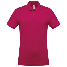 KARIBAN Férfi galléros piké póló, rövid ujjú, Kariban KA254, Fuchsia-M férfi póló
