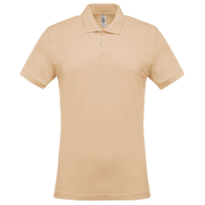 KARIBAN Férfi galléros piké póló, rövid ujjú, Kariban KA254, Light Sand-M
