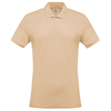 KARIBAN Férfi galléros piké póló, rövid ujjú, Kariban KA254, Light Sand-XL férfi póló