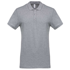 KARIBAN Férfi galléros piké póló, rövid ujjú, Kariban KA254, Oxford Grey-3XL