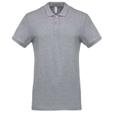 KARIBAN Férfi galléros piké póló, rövid ujjú, Kariban KA254, Oxford Grey-L férfi póló