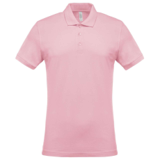 KARIBAN Férfi galléros piké póló, rövid ujjú, Kariban KA254, Pale Pink-L
