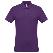 KARIBAN Férfi galléros piké póló, rövid ujjú, Kariban KA254, Purple-M férfi póló
