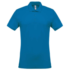 KARIBAN Férfi galléros piké póló, rövid ujjú, Kariban KA254, Tropical Blue-XL férfi póló
