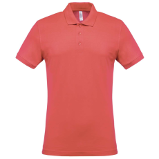 KARIBAN Férfi galléros piké póló, rövid ujjú, Kariban KA254, True Coral-4XL