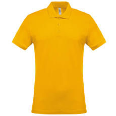 KARIBAN Férfi galléros piké póló, rövid ujjú, Kariban KA254, Yellow-3XL