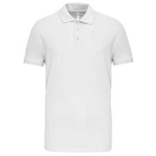 KARIBAN Férfi galléros piké sztreccs póló, Kariban KA239, White-3XL férfi póló