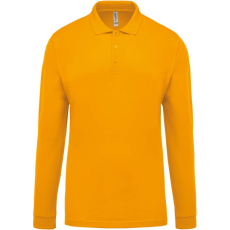 KARIBAN Férfi galléros póló Kariban KA256 Men'S Long-Sleeved piqué polo Shirt -L, Yellow