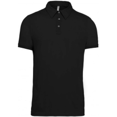KARIBAN Férfi galléros rövid ujjú jersey póló, Kariban KA262, Black-XL