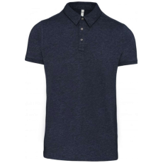 KARIBAN Férfi galléros rövid ujjú jersey póló, Kariban KA262, French Navy Heather-L