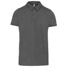 KARIBAN Férfi galléros rövid ujjú jersey póló, Kariban KA262, Grey Heather-M férfi póló
