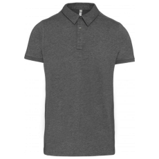 KARIBAN Férfi galléros rövid ujjú jersey póló, Kariban KA262, Grey Heather-XL