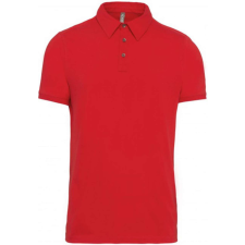 KARIBAN Férfi galléros rövid ujjú jersey póló, Kariban KA262, Red-XL férfi póló