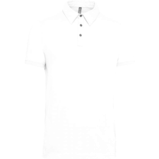 KARIBAN Férfi galléros rövid ujjú jersey póló, Kariban KA262, White-3XL férfi póló