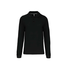 KARIBAN Férfi hosszú ujjú galléros piké póló, Kariban KA243, Black-3XL férfi póló
