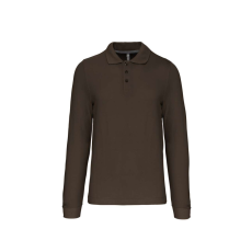 KARIBAN Férfi hosszú ujjú galléros piké póló, Kariban KA243, Dark Khaki-L