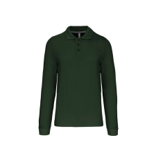 KARIBAN Férfi hosszú ujjú galléros piké póló, Kariban KA243, Forest Green-3XL férfi póló
