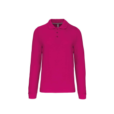KARIBAN Férfi hosszú ujjú galléros piké póló, Kariban KA243, Fuchsia-4XL