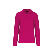 KARIBAN Férfi hosszú ujjú galléros piké póló, Kariban KA243, Fuchsia-L férfi póló